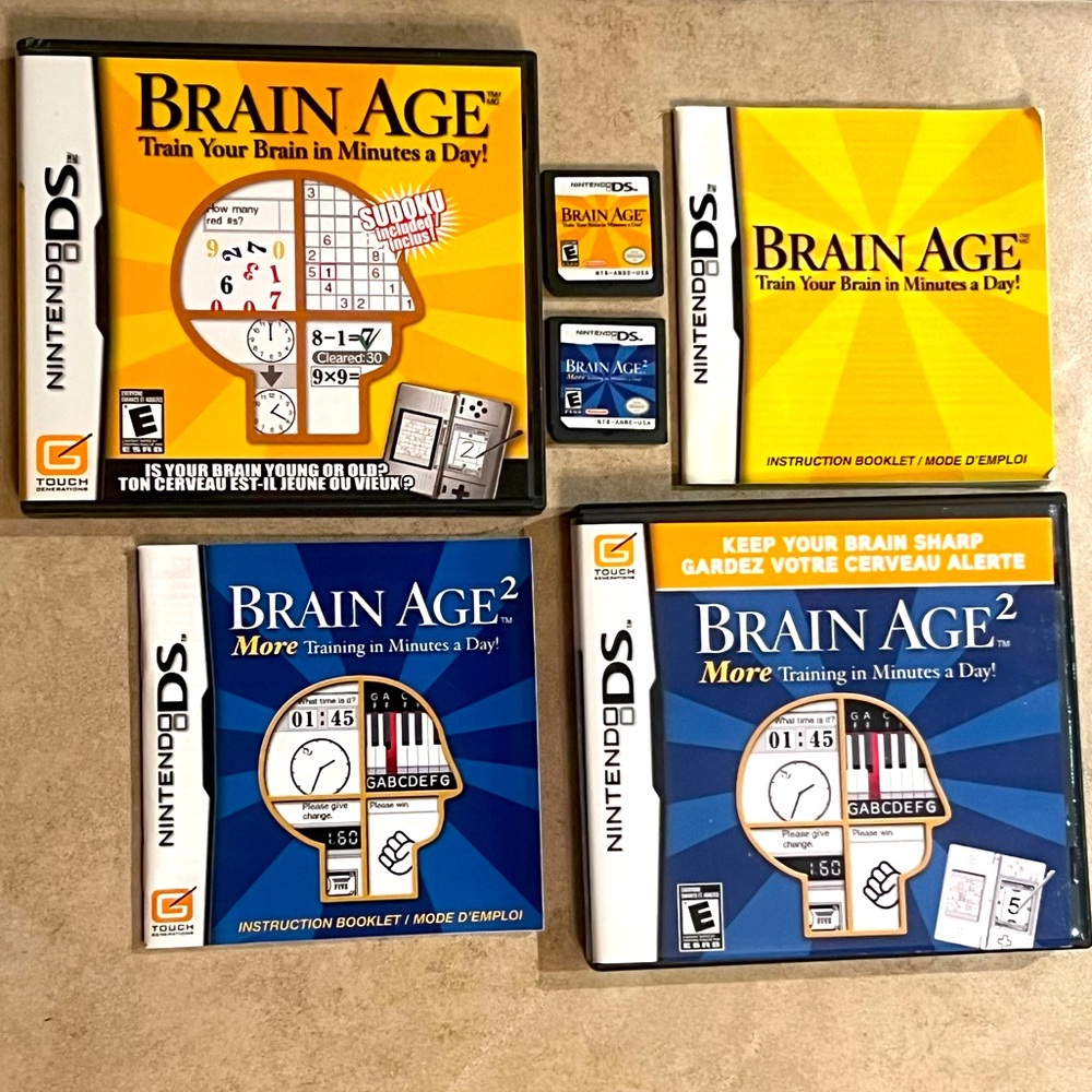 Nintendo Brain Age 1 and 2 Ds